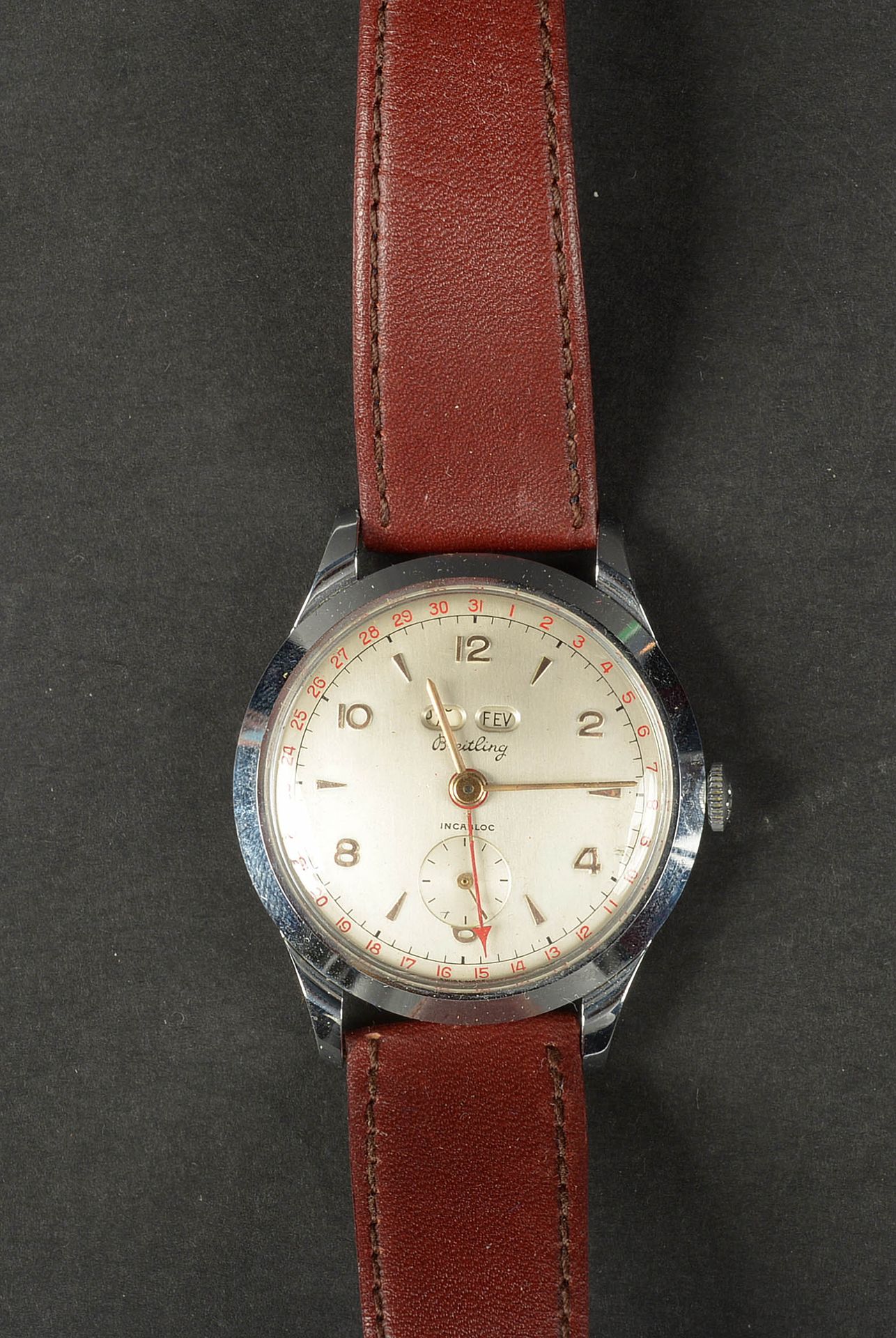 Null Men's watch in steel from Breitling. Model Datora. Triple Date (Day, Month &hellip;