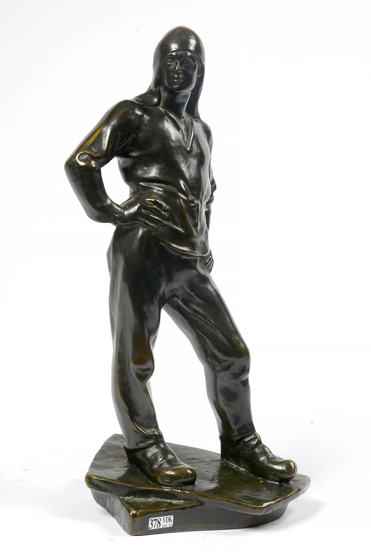 MEUNIER Constantin (1831 - 1905) "Le débardeur" en bronze à patine foncée. Signé&hellip;