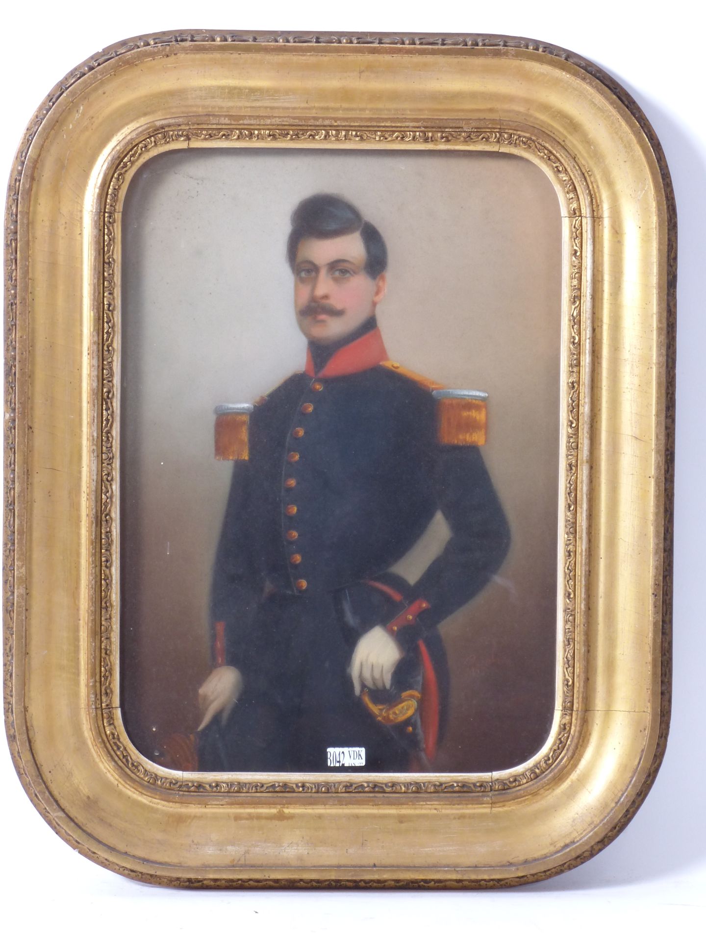Null 纸上粉彩 "将军的肖像"。签名的帕斯卡尔。年代：19世纪。尺寸：43x31厘米。