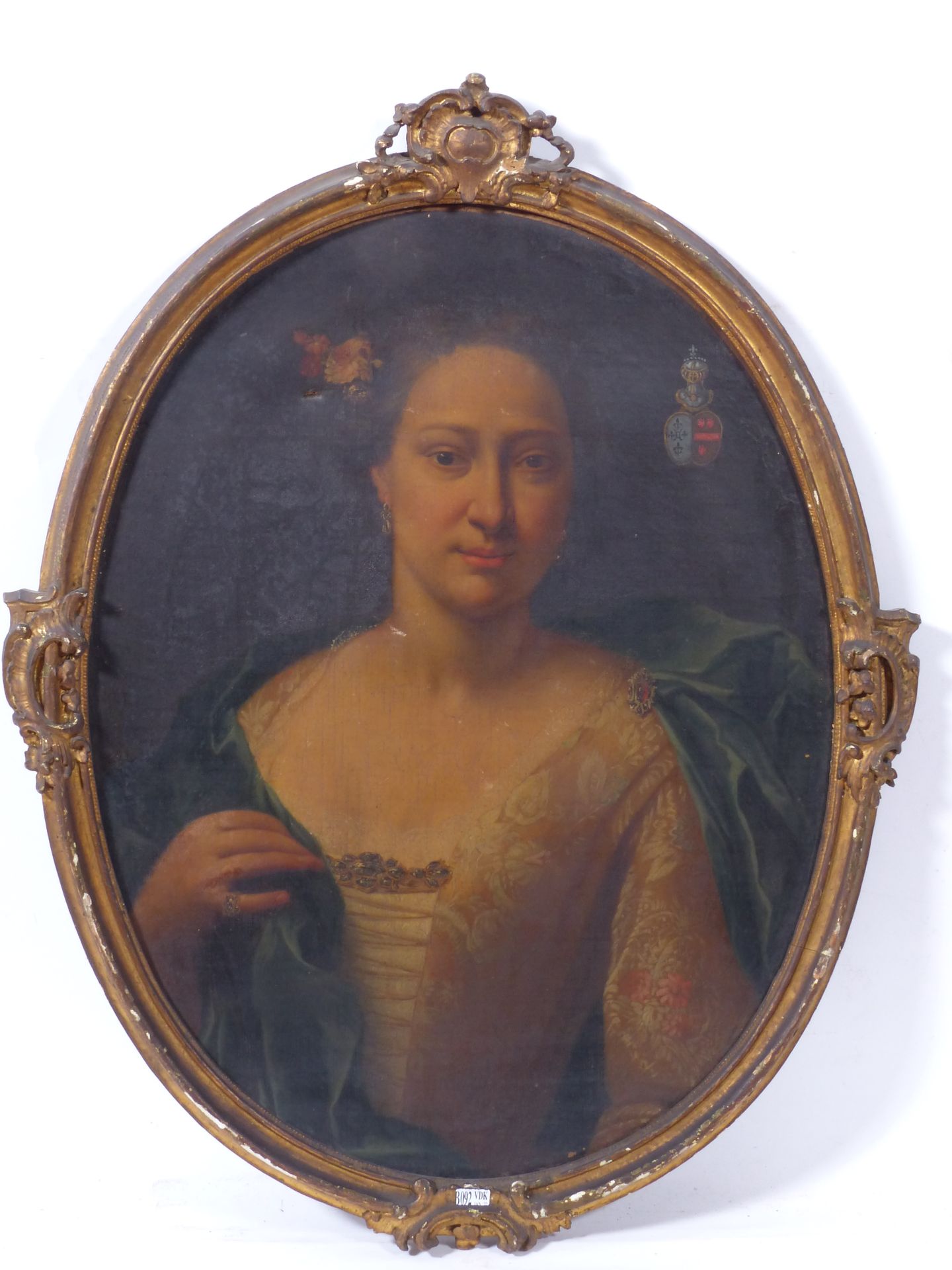 Null 椭圆形画作《玛丽-凯瑟琳-德尔-霍格纳（1707-1786）的肖像》。列日的工作。(*).尺寸：72x56厘米。