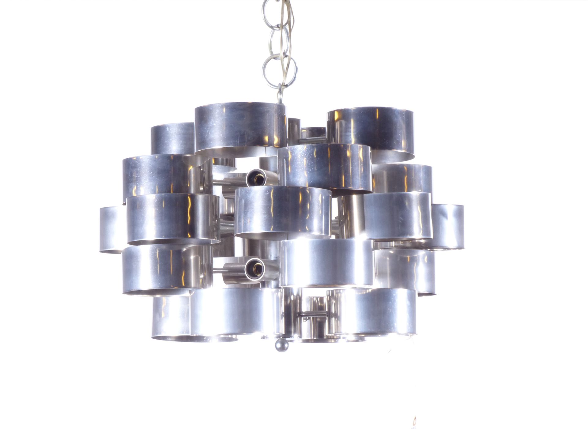 Null A chandelier metal chromed 1970/80.