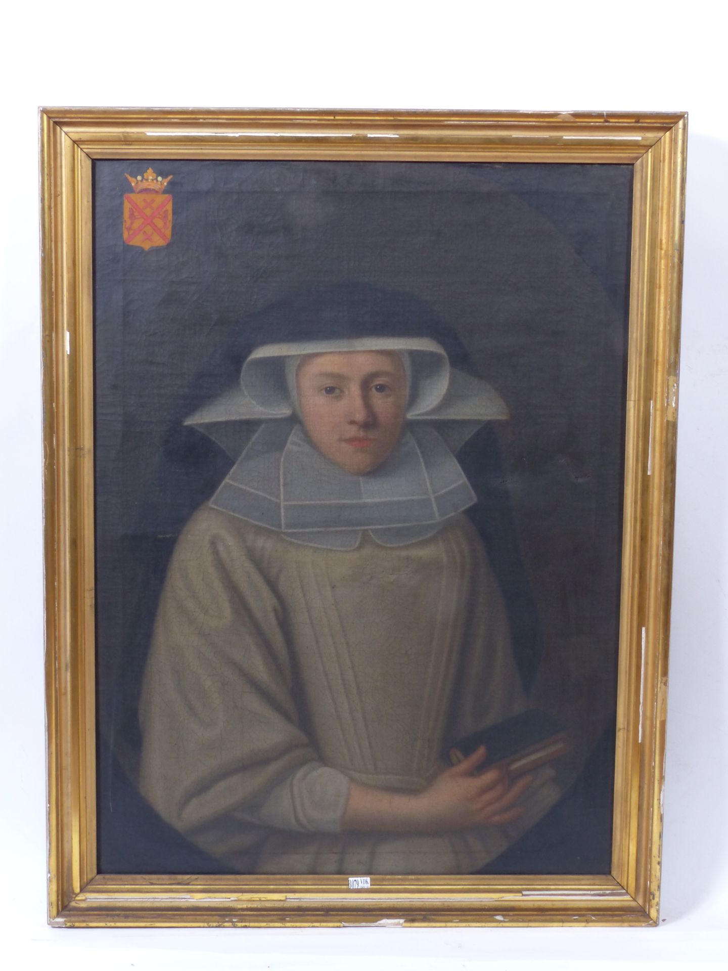 Null Oil on canvas "Portrait of a religious sister". Work from Liège. Period: ar&hellip;