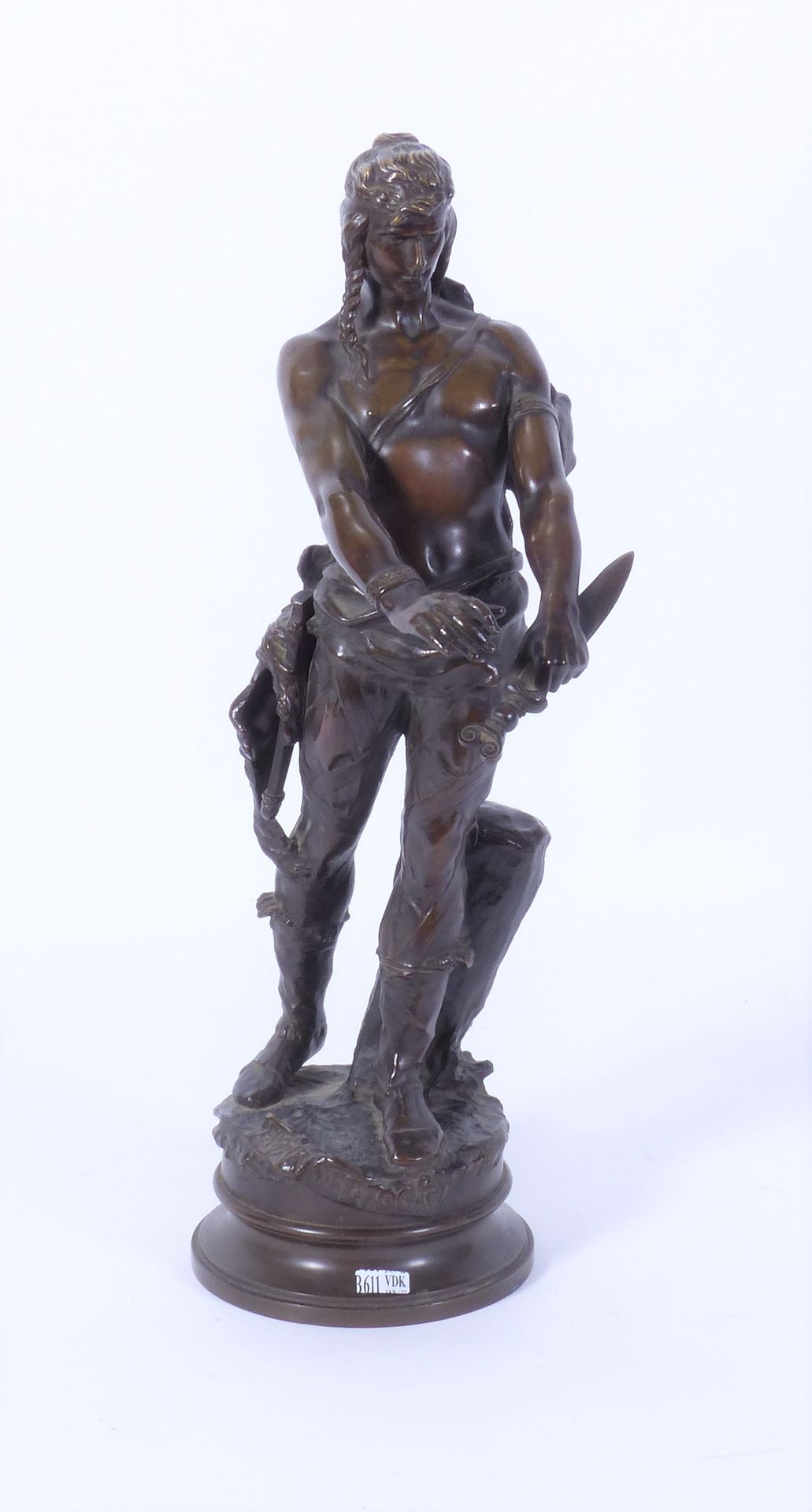 MASSOULLE André Paul Arthur (1851 - 1901) "Pro Aris et Focis"，青铜材质，有褐色的铜锈。签署了A.马&hellip;