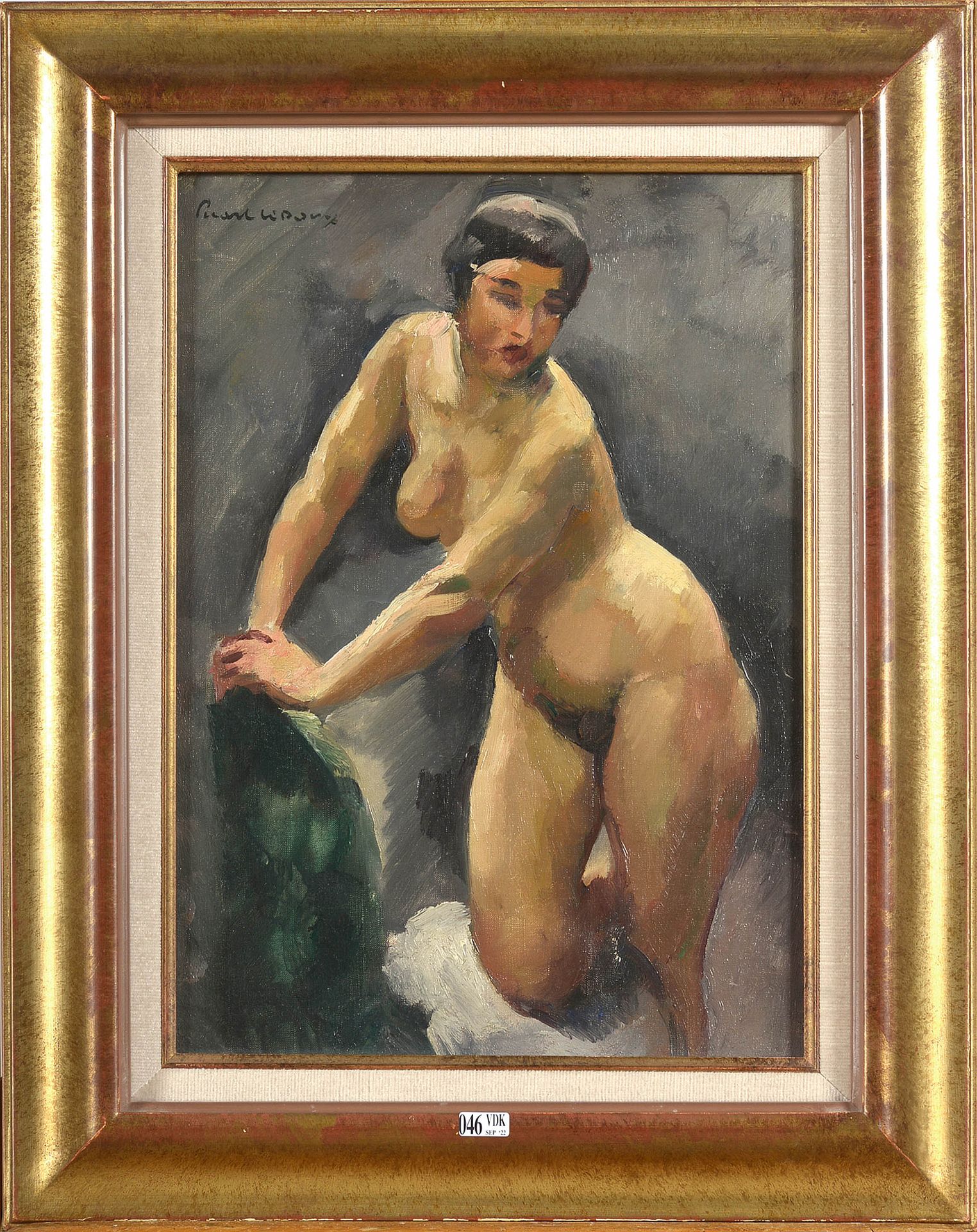 PICART LE DOUX Jean (1902 - 1982) 布面油画《裸体女人》。左上角签有Picart Le Doux。法国学校。请看背面的题词：Je&hellip;