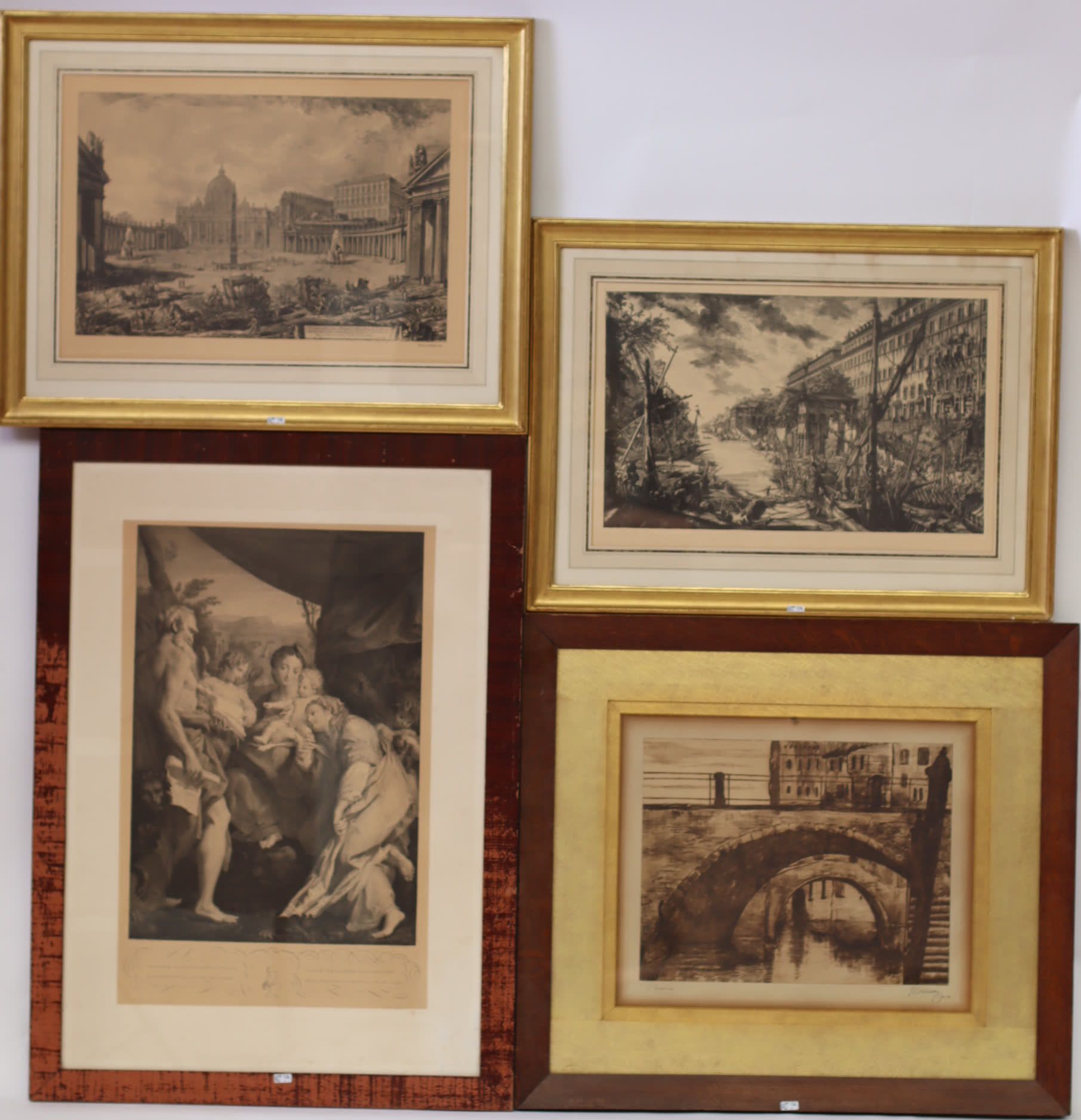 Null A set of 4 old framed engravings after "Rome Piranesi" etc._x000D_.

Size: &hellip;