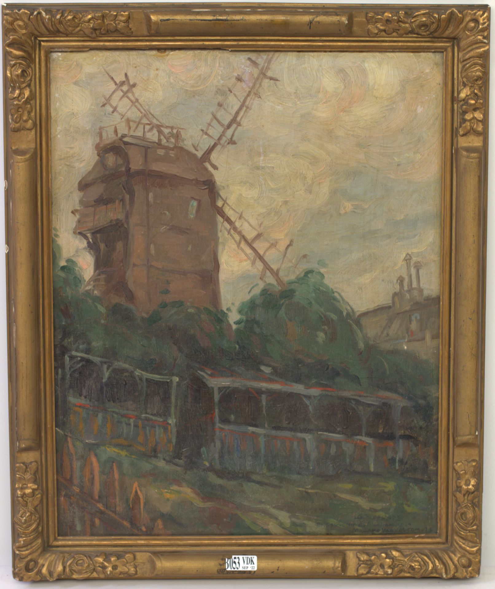 Null Ölgemälde auf Leinwand "Le moulin de la galette". _x000D_

Signiert Charles&hellip;