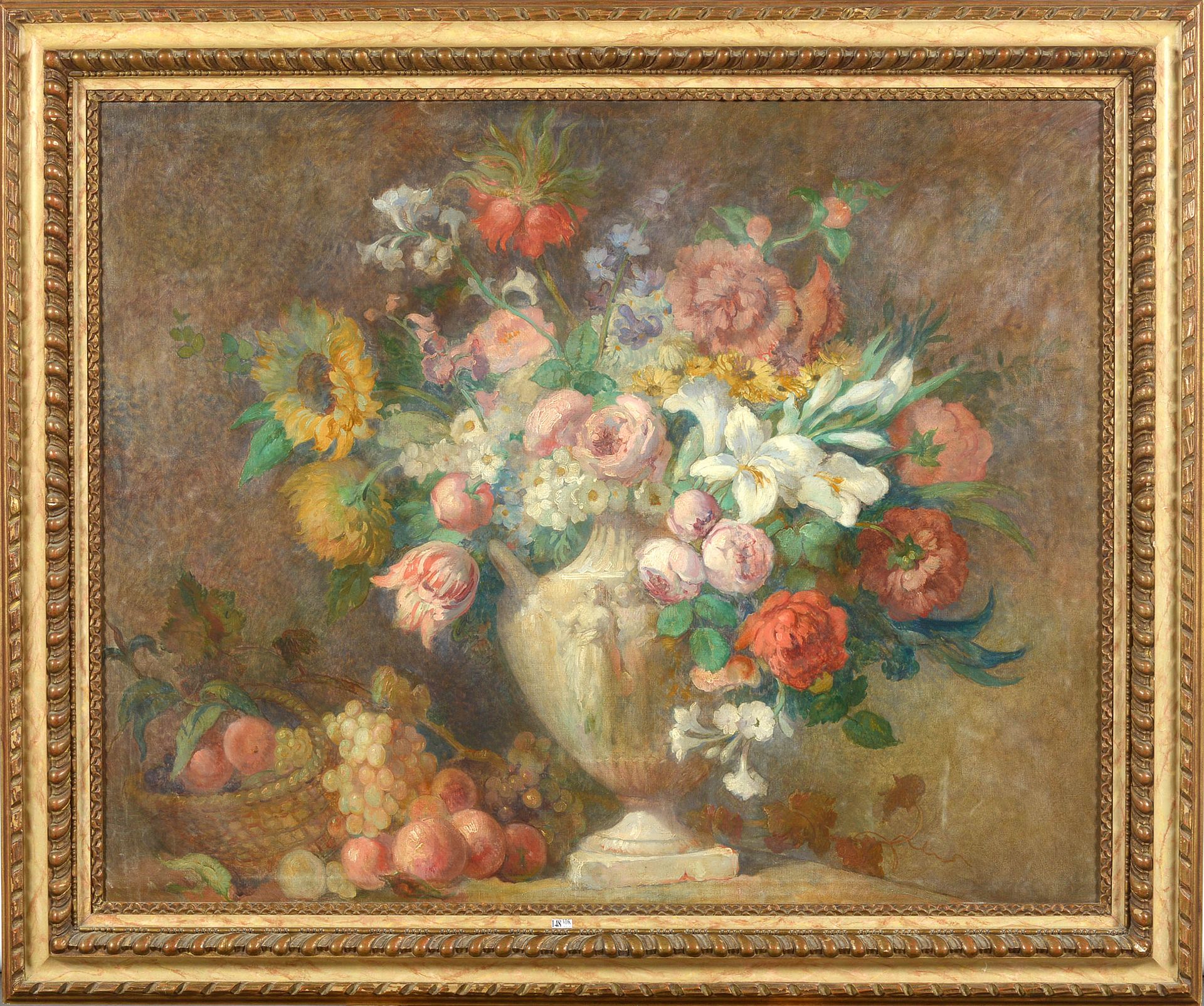 Null Oil on canvas "Vase of flowers". Anonymous. Belgian school. Period : XXth c&hellip;