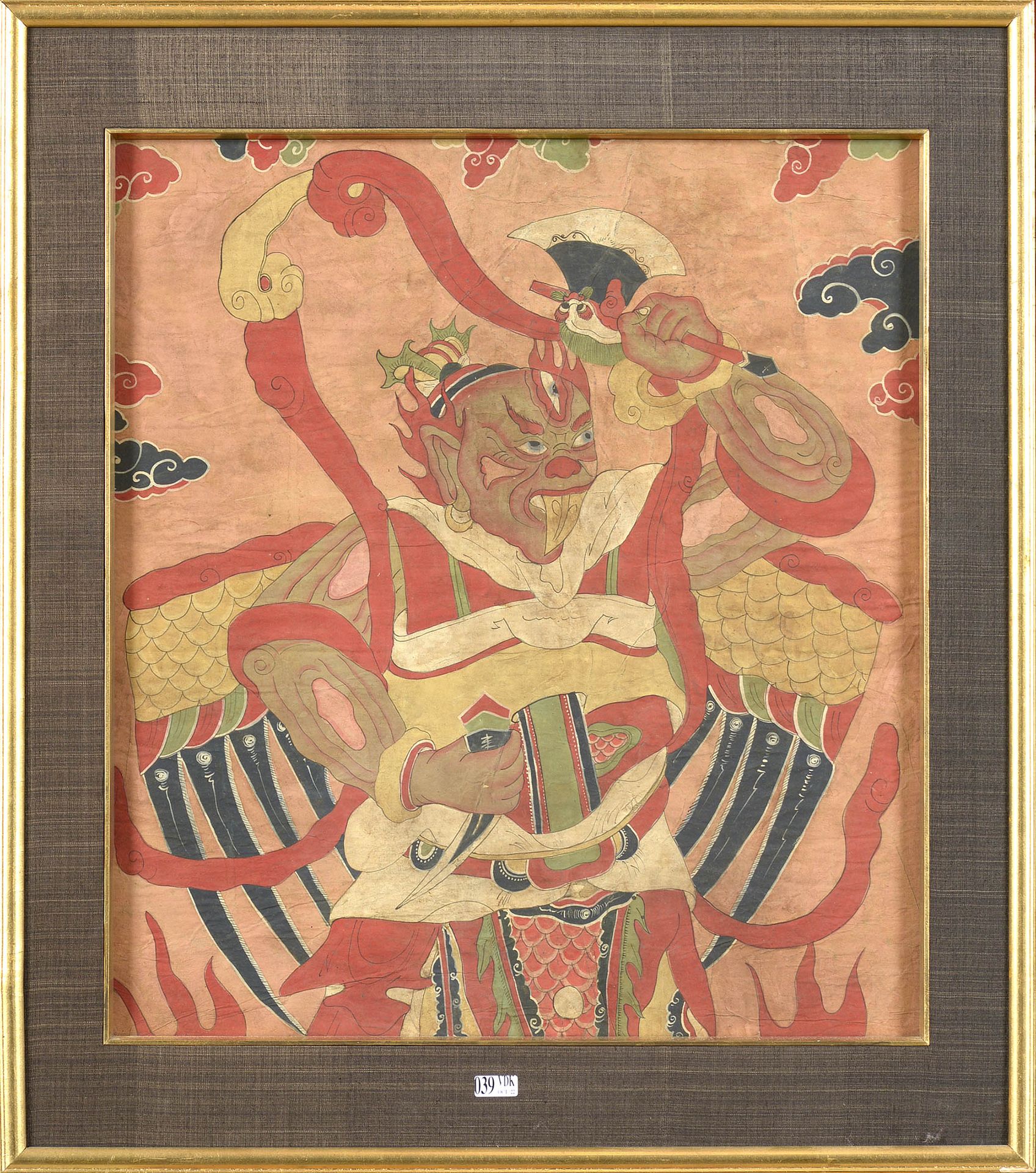 Null "魔术师 "纸上水粉画。匿名。中国学校。年代：18世纪。请看背面的标签，是1997年在布鲁塞尔Slim画廊举办的 "丝绸之路周围的崇拜和魔法 "展览的&hellip;