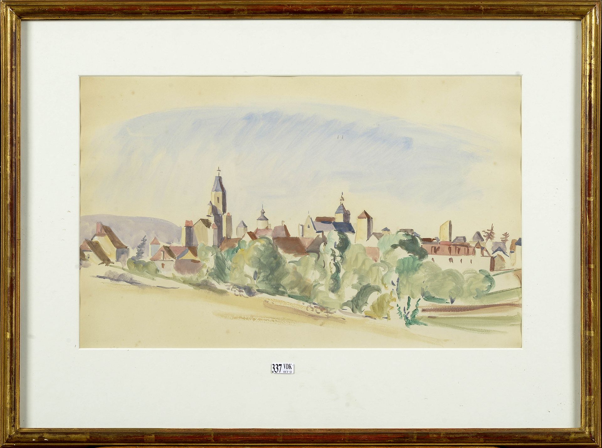 LHOTE André (1885 - 1962) "Ansicht von Valencia" Aquarell auf Papier. Signiert u&hellip;