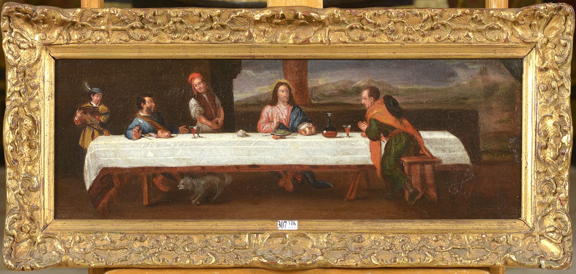 Null Óleo sobre lienzo "Los peregrinos de Emaús". Anónimo. Escuela italiana. Per&hellip;
