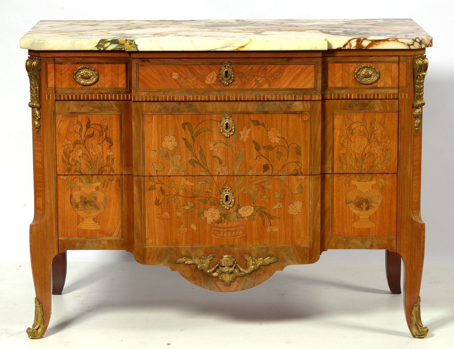 Null Transition style chest of drawers in marquetry of various wood species with&hellip;
