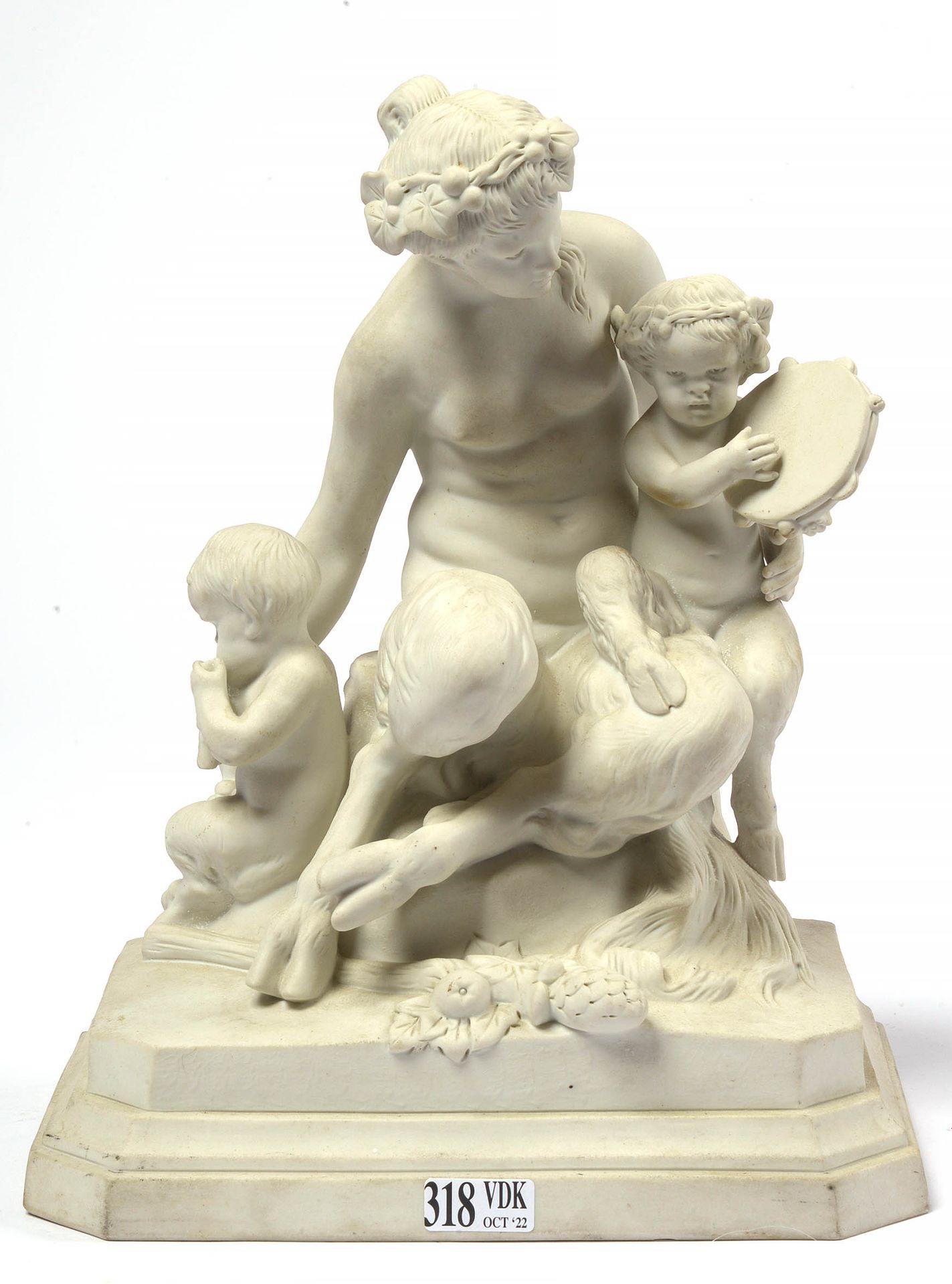 CLODION (1738 - 1814). D'après. "Faune accompanied by faun children musicians" 白&hellip;