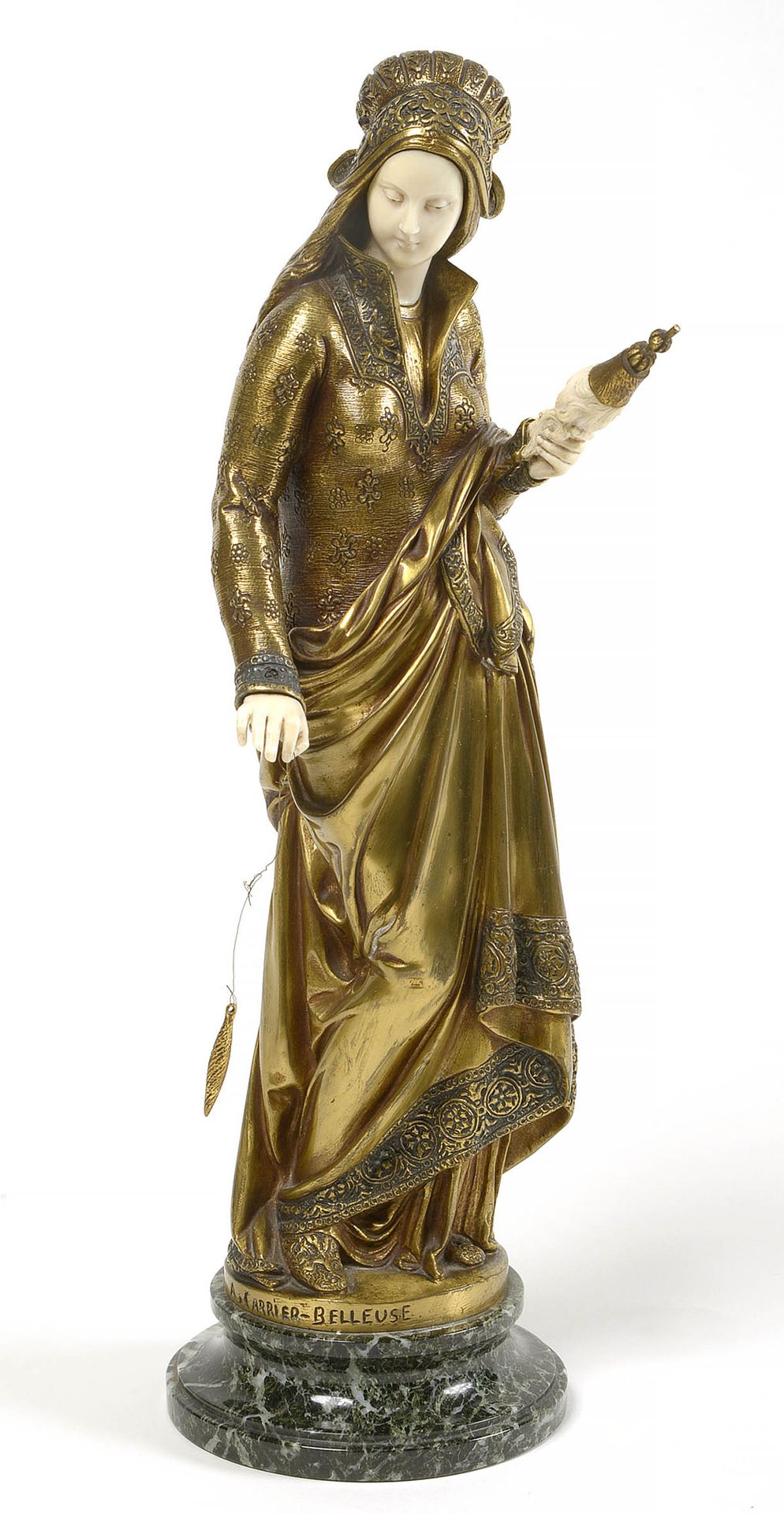 CARRIER-BELLEUSE Albert (1824 - 1887) Criselefantina "La fileuse" tallada en baq&hellip;