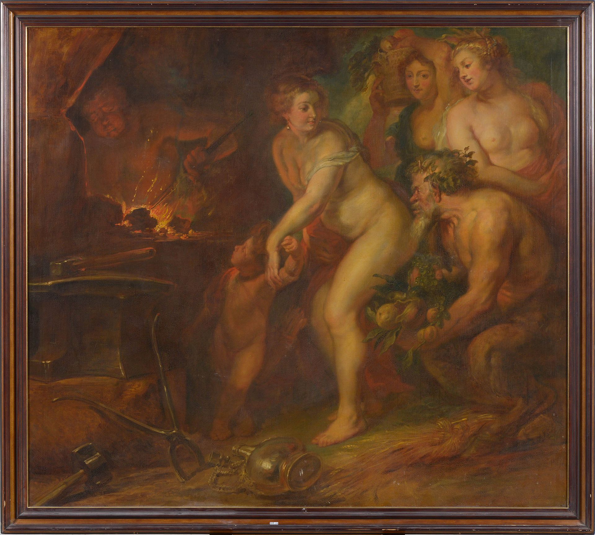 RUBENS Pierre Paul (1577 - 1640). D'après. 布面油画《维纳斯和丘比特在火神的锻造厂》。在Peter Paul Rube&hellip;