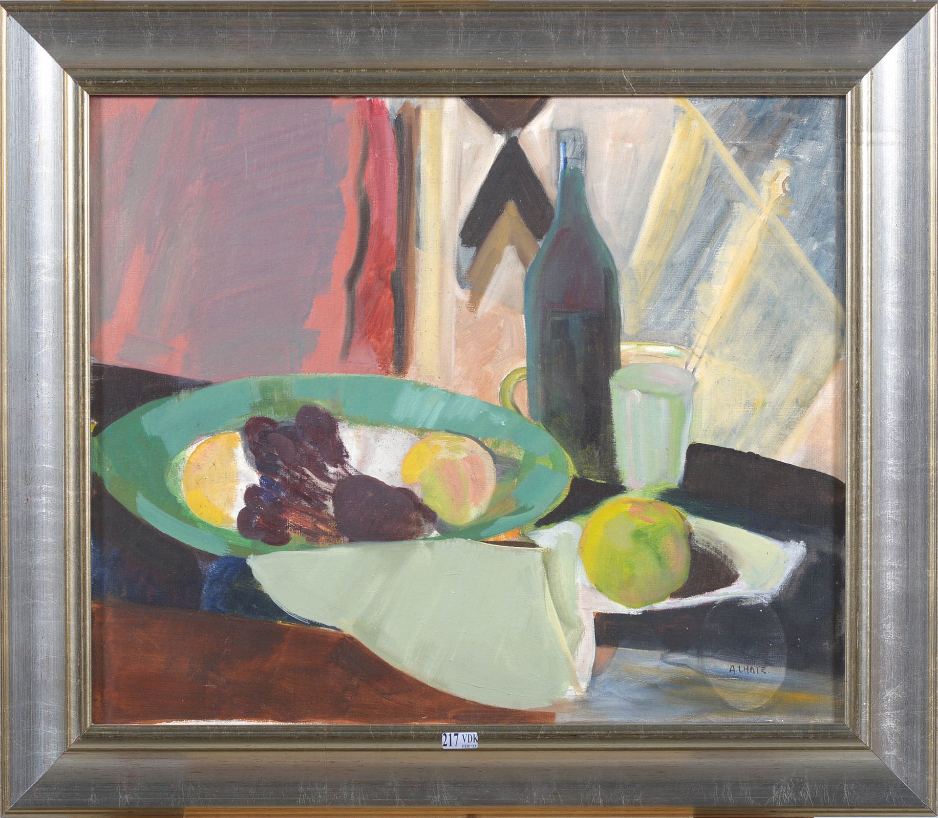 LHOTE André (1885 - 1962). Ecole de. Huile sur toile "La table dressée - nature &hellip;