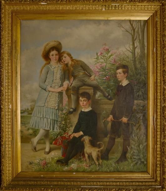 LEBRUN Louis Joseph (1844 - 1900) Huile sur toile "Portraits en pied de Othon, S&hellip;
