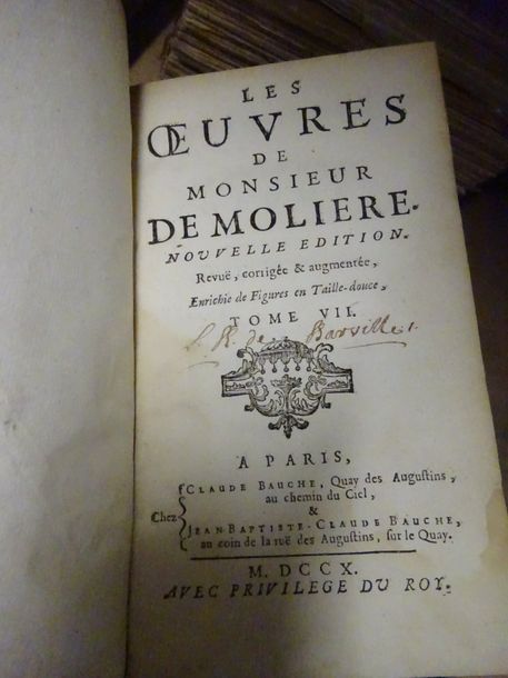 MOLIERE 

Œuvres. Nouvelle édition revue, corrigée et augmentée.

Paris, 1710, C&hellip;