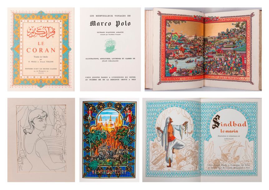 Null Lot de 3 livres modernes: 

- SINDBAD le Marin, Illustrations et enluminure&hellip;