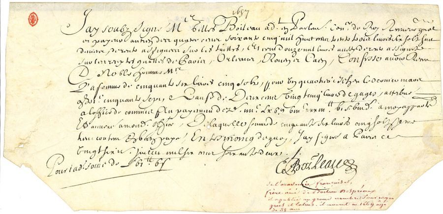 BOILEAU Gilles (1631-1699) contrôleur de l'argenterie du Roi, poète et traducteu&hellip;