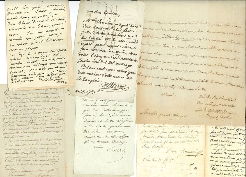 LITTÉRATEURS D.F. 
13 lettres ou pièces, la plupart L.A.S.
Anne-Henri de DAMPMAR&hellip;