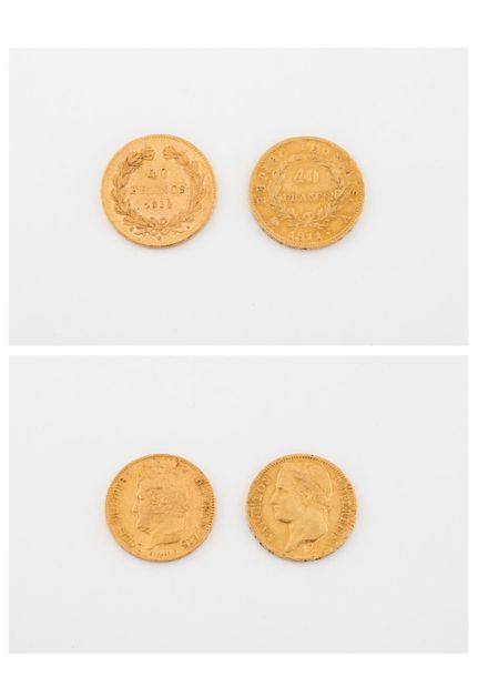 Null FRANCE 

Deux pièces de 40 francs or, Louis Philippe Ier 1834 Paris, Napolé&hellip;