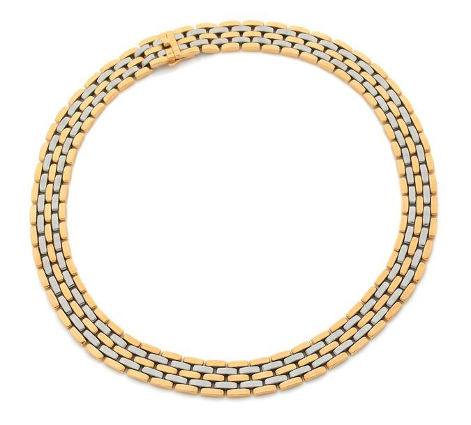 CARTIER Panthère
Collier articulé en or jaune (750) et acier.
Signé et numéroté &hellip;