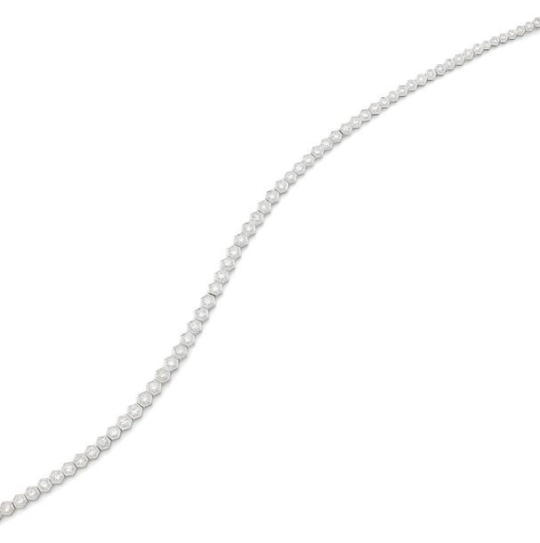 CHANTELOUP, Paris White gold (750) river diamond necklace, made of a drop of sev&hellip;