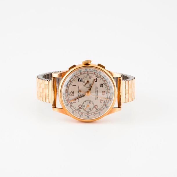 CHRONOGRAPHE SUISSE 

Montre chronographe bracelet d'homme. 

Boîtier rond en or&hellip;