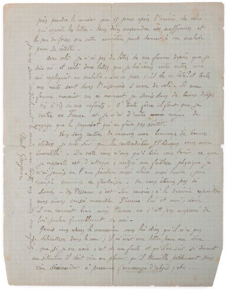 GAUGUIN Paul (1848-1903) 
Autograph signed letter addressed to the painter and f&hellip;