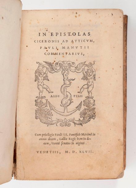 MANUTIUS (Paulus). 
In Epistolas Ciceronis ad atticum Pauli Manutti commentarius&hellip;