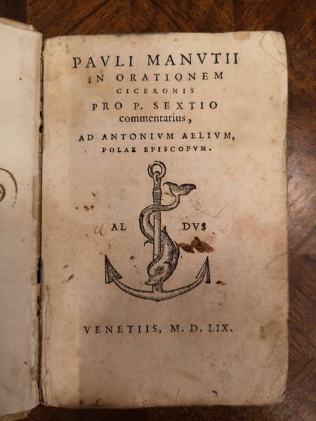 MANUCE (Paul). 
Pauli Manutii in orationem Ciceronis pro P. Sextio commentarius,&hellip;