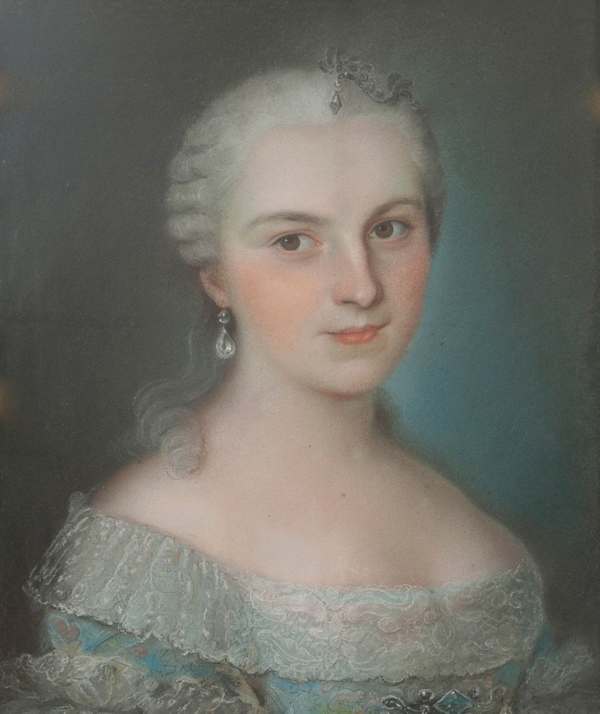 Ecole de Maurice-Quentin de LA TOUR (1704-1788) Portrait présumé de la comtesse &hellip;