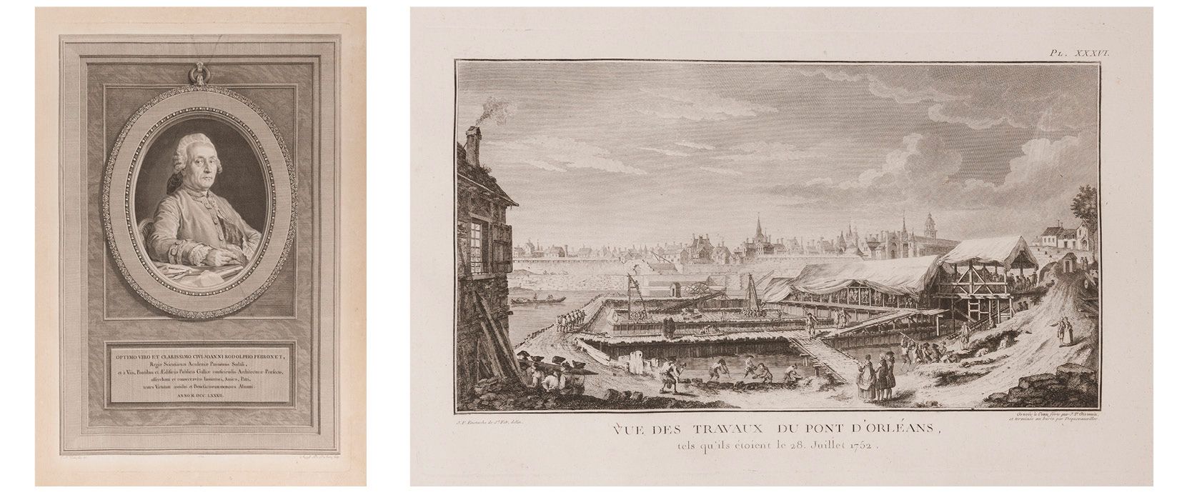 Jean-Rodolphe PERRONET (1708-1794) 收集了一些用于描述桥梁工程和建设的刻版。Neuilly、Mantes、Nogent、Ste&hellip;