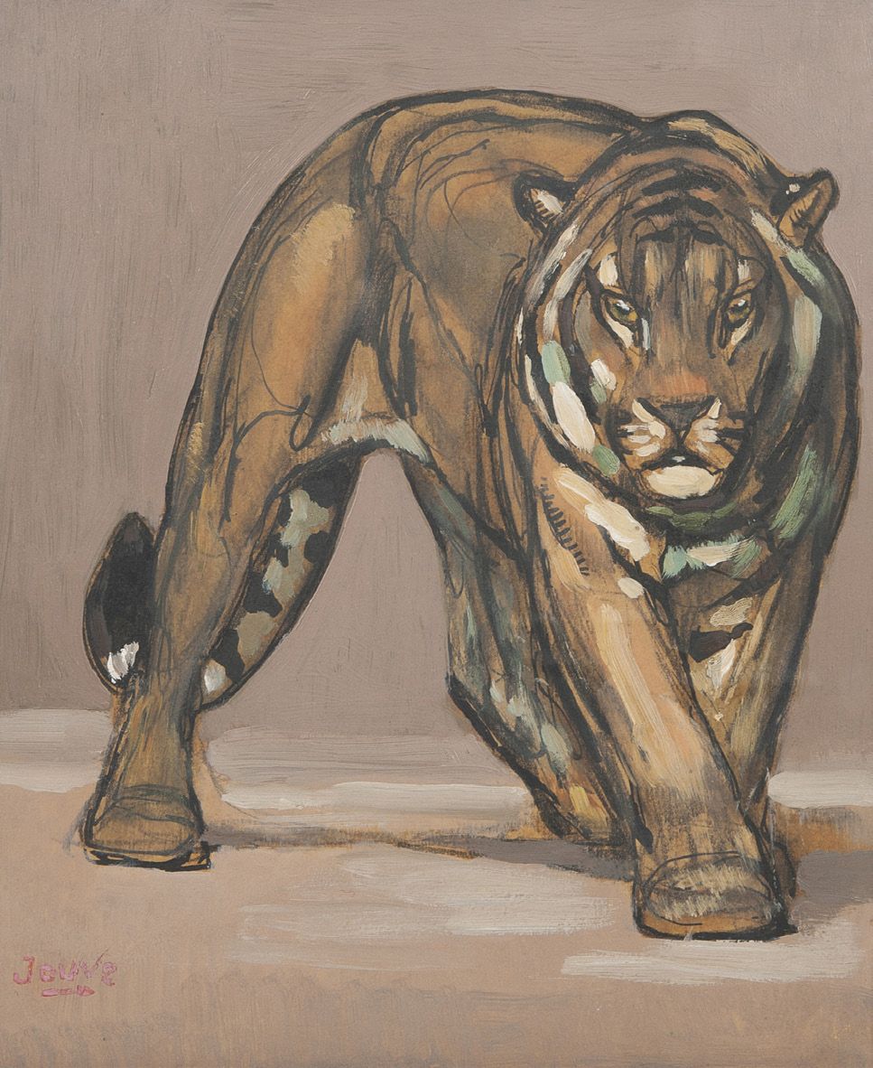 Paul JOUVE (1878-1973) 


行走的老虎。



纸上油画，装在纸板上。



左下角有签名。



22x26厘米。

我们感谢Domi&hellip;