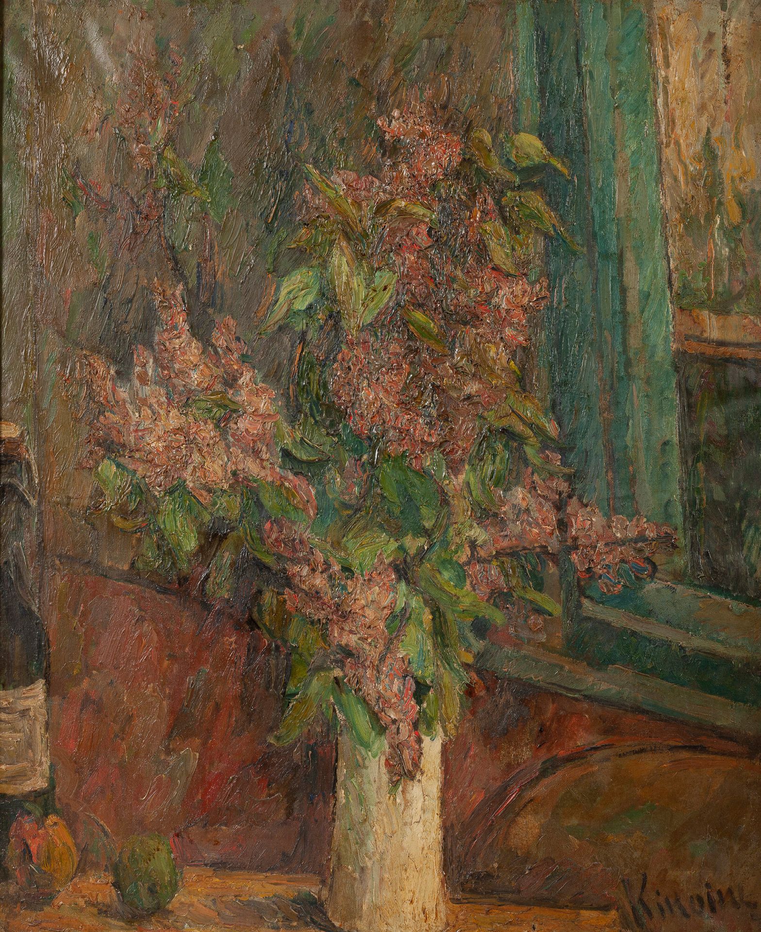 Michel KIKOÏNE (1892-1968) 
约1913-1915年的《花束静物》。
布面油画。
右下角有签名。
73 x 60 cm.
边框上有裂纹&hellip;