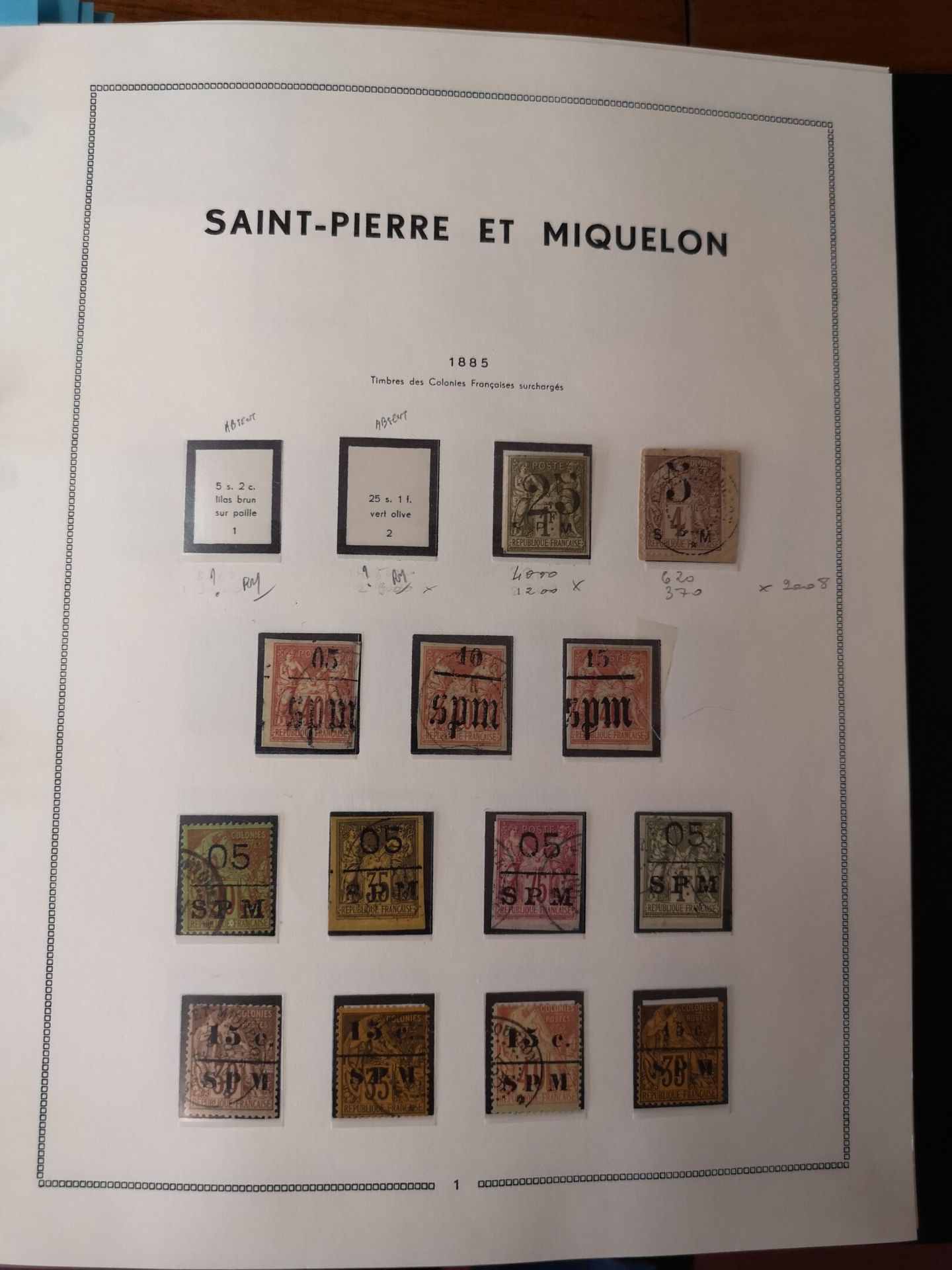 SAINT PIERRE & MIQUELON, Emissions 1885/2015 
非常漂亮的集邮册，包括N°3, 4, 51/58，各种FNFL的信件&hellip;