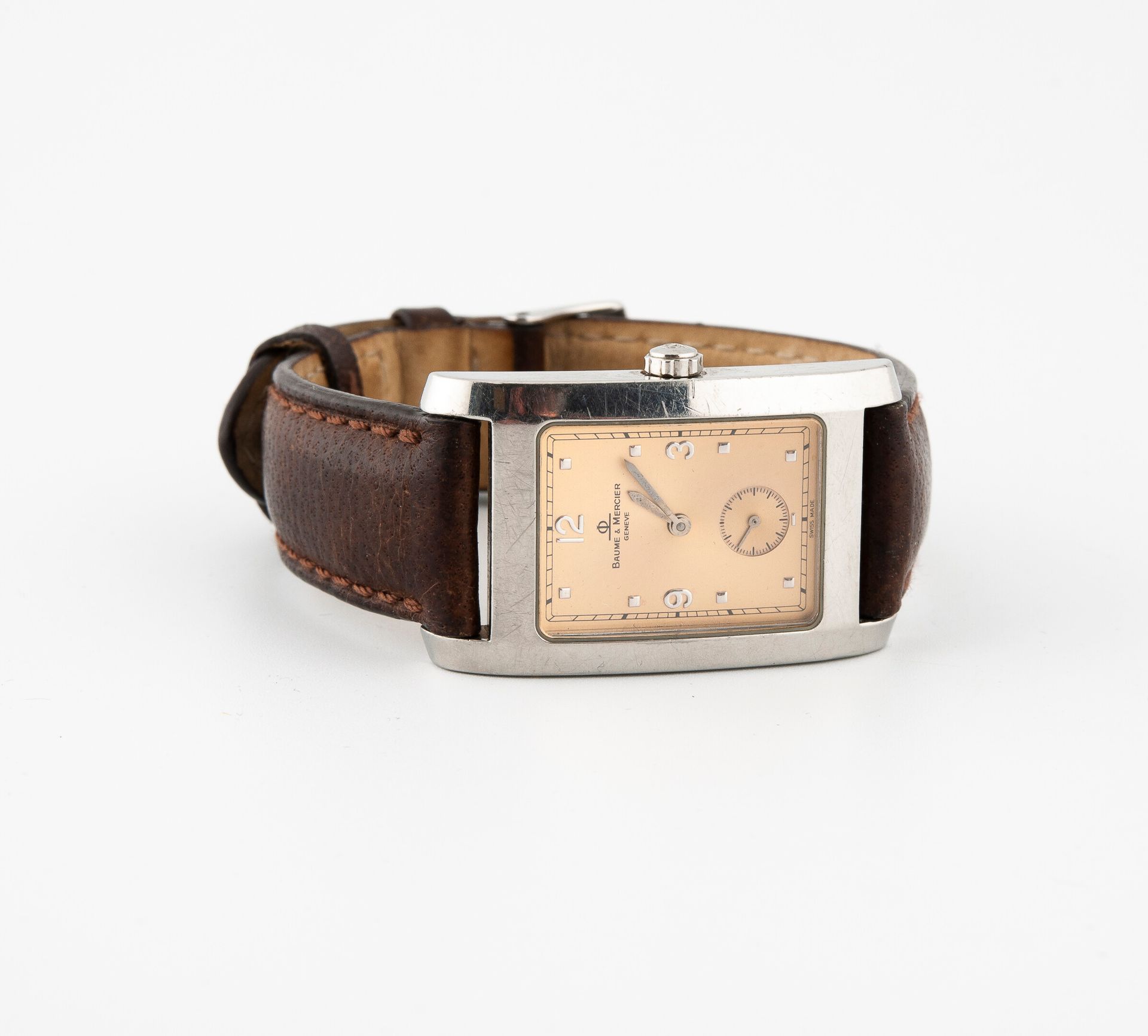BAUME & MERCIER, HAMPTON Men's wristwatch. 

Rectangular steel case, slightly co&hellip;