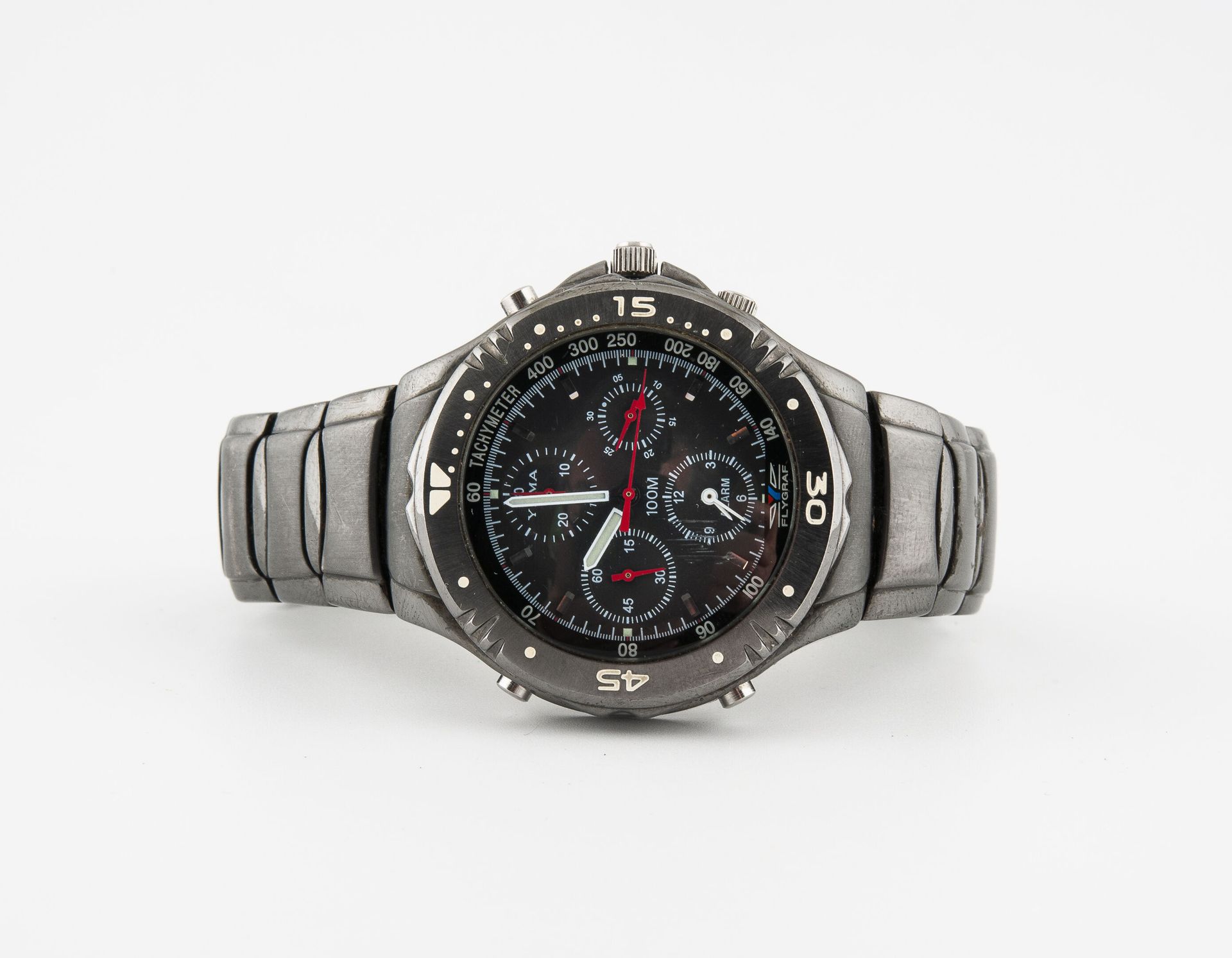 YEMA, Flygraf Reloj de pulsera para hombre en acero ennegrecido, con sistema de &hellip;