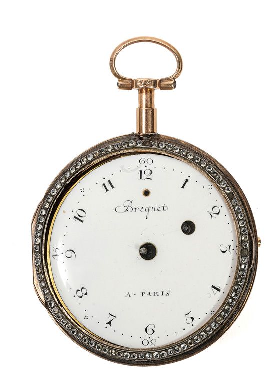 France Reloj de bolsillo en oro bicolor (750).
El bisel engastado en plata (mín.&hellip;
