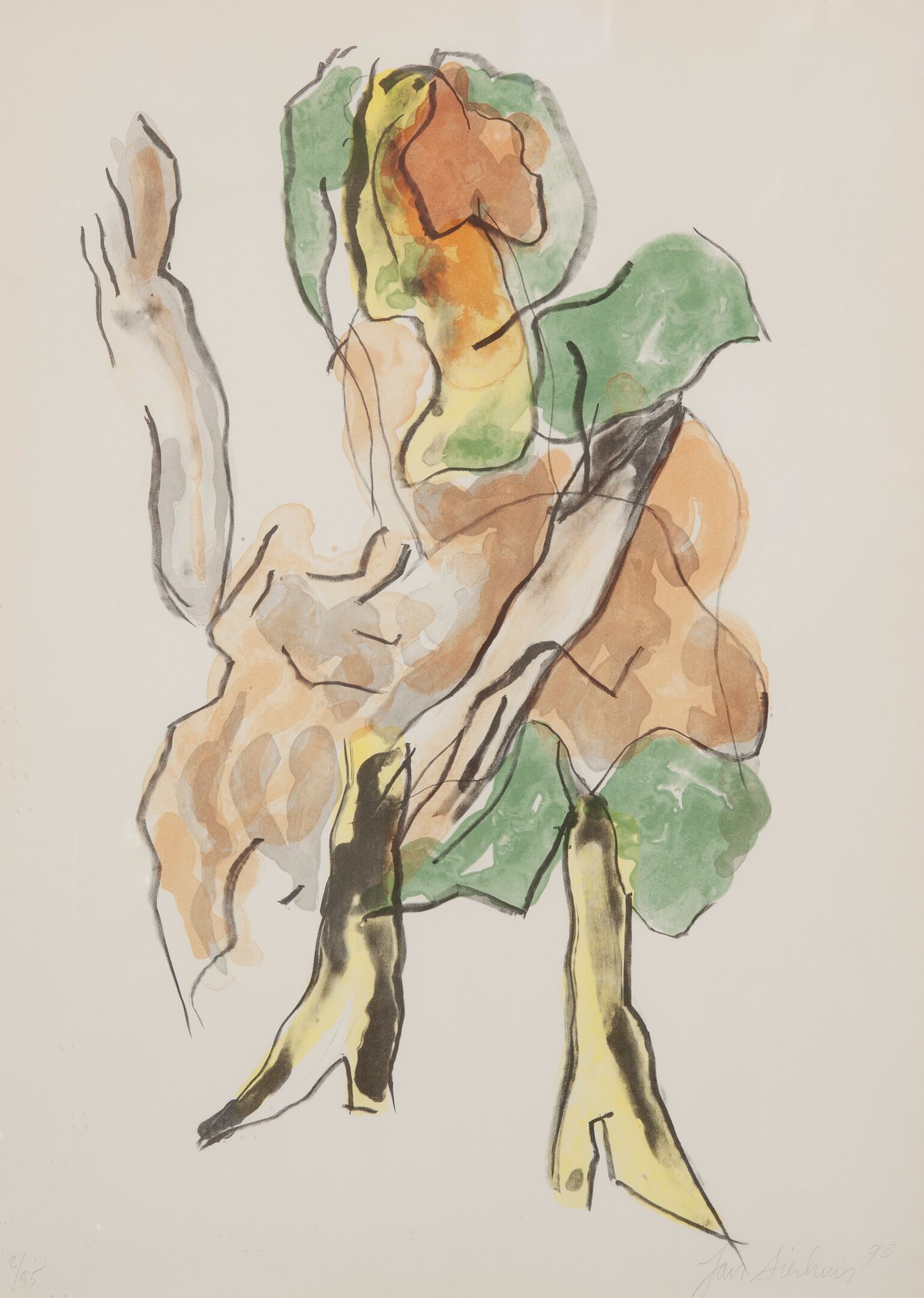 Jan SIERHUIS (1928) Ohne Titel, 1990.

Lithographie in Farben.

Signiert und dat&hellip;