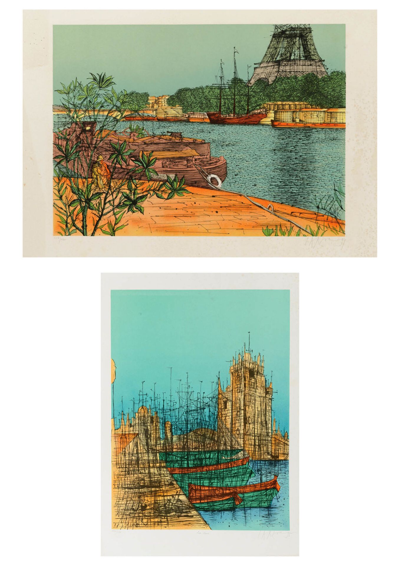 Jean CARZOU (1907-2000) Paris, the quays & the tower, 1994-95.

Two lithographs &hellip;