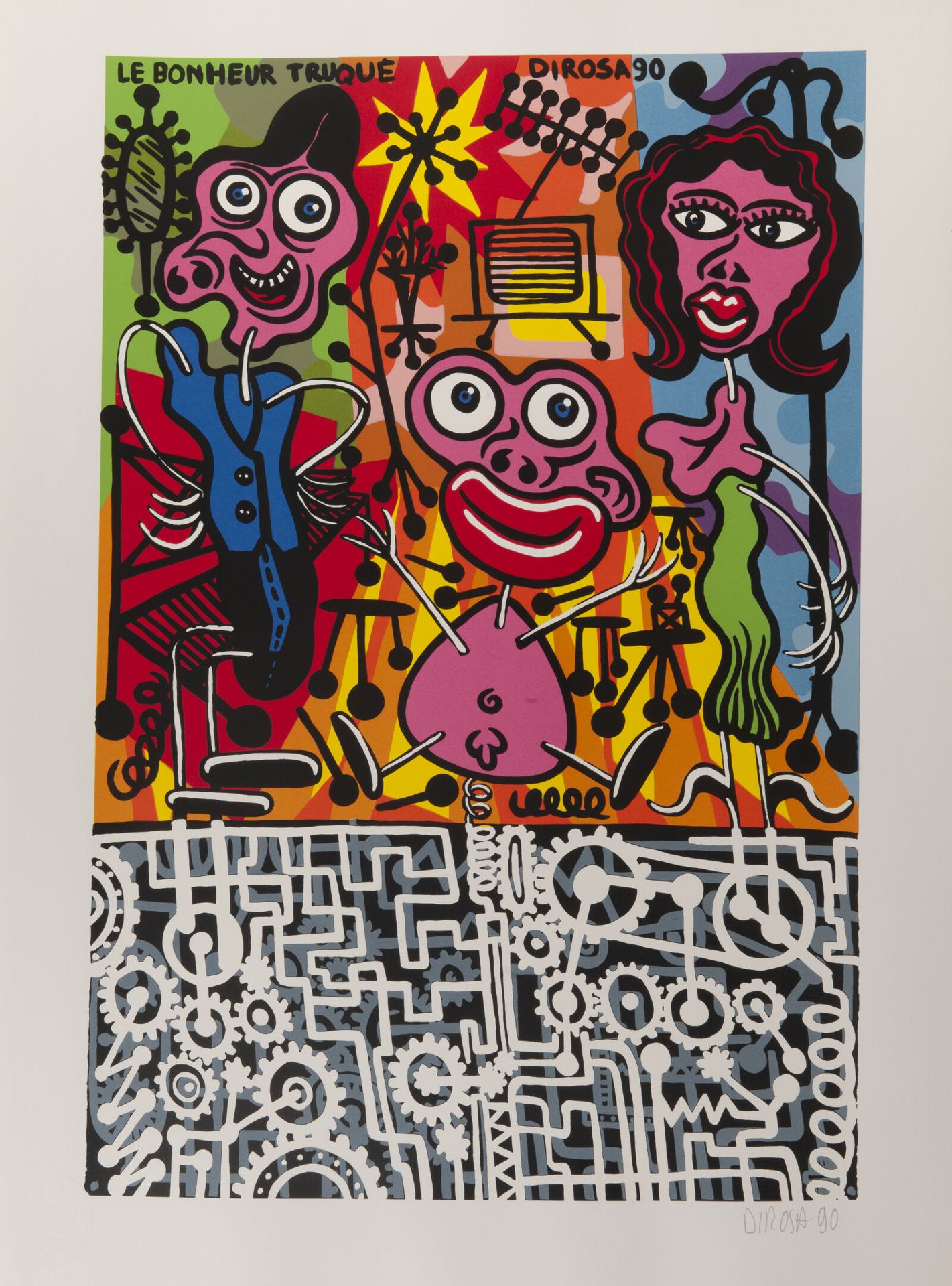 Hervé DI ROSA (1959) 
La felicidad amañada, 1990. 




Serigrafía en colores sob&hellip;