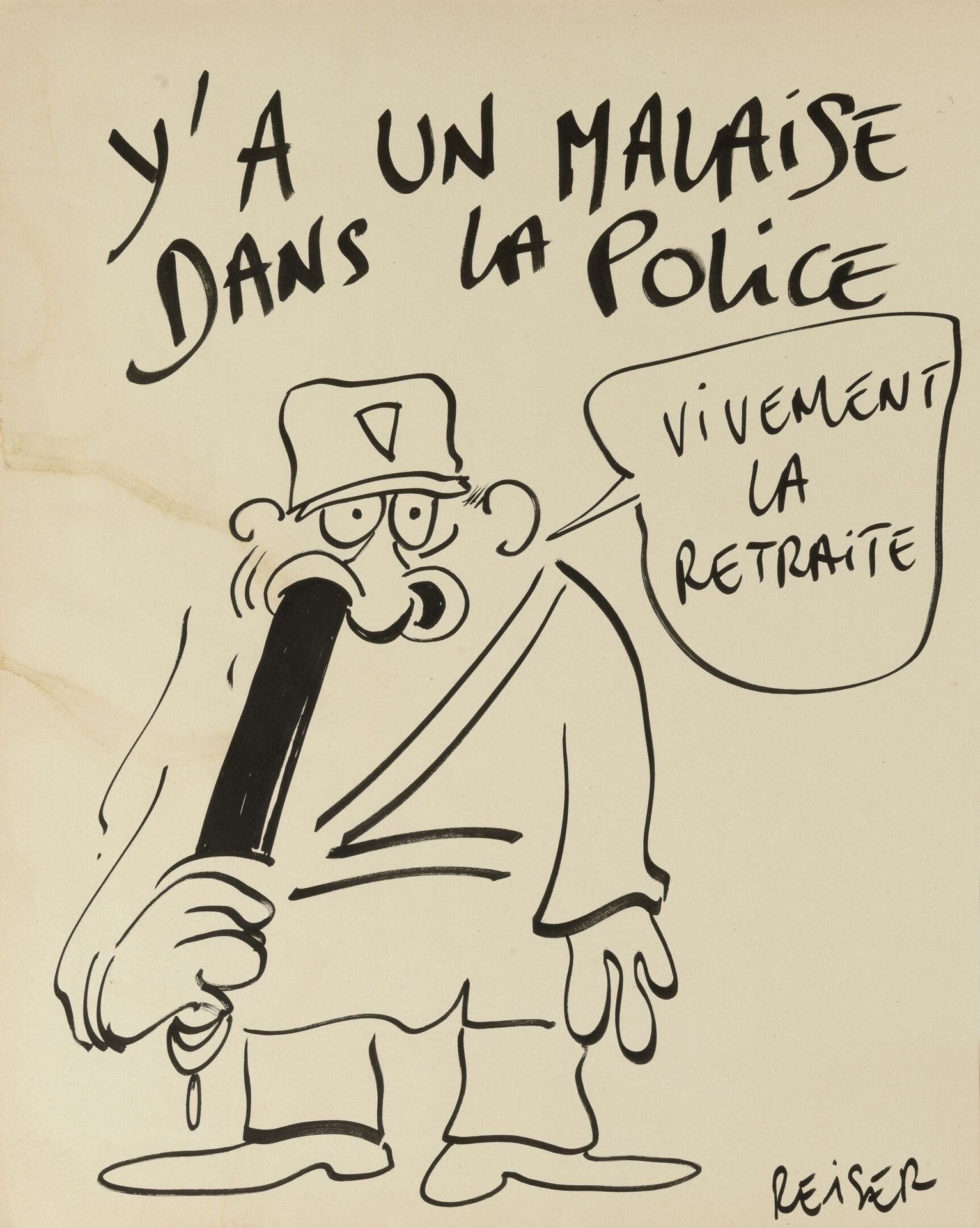 REISER (1941-1983) There's a malaise in the police. "Can't wait to retire."

Ink&hellip;