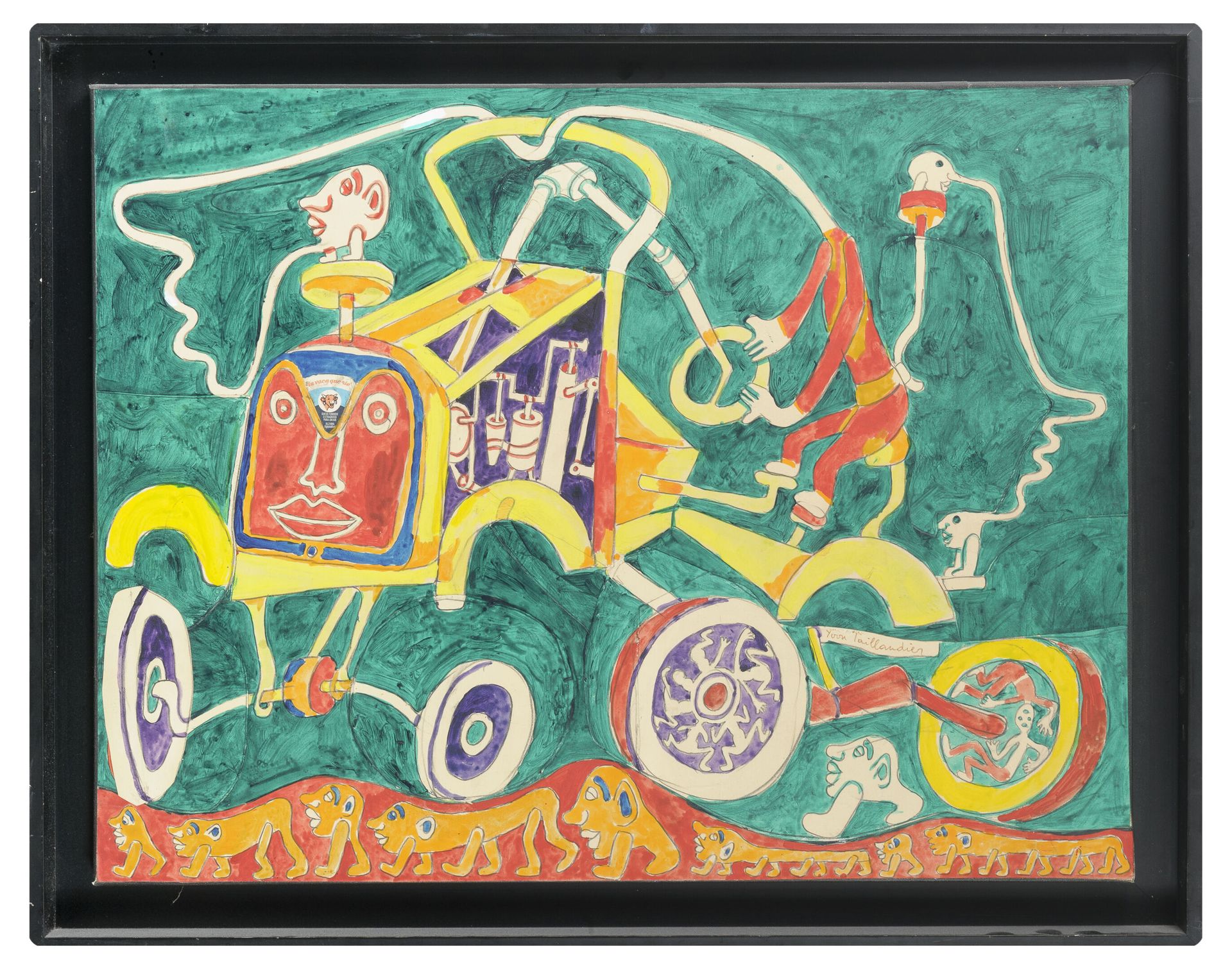 Yvon Taillandier (1926-2018) 无题。

水粉画在纸上安装在画布上。

右下方有签名。

50 x 65厘米。

小污点和划痕。