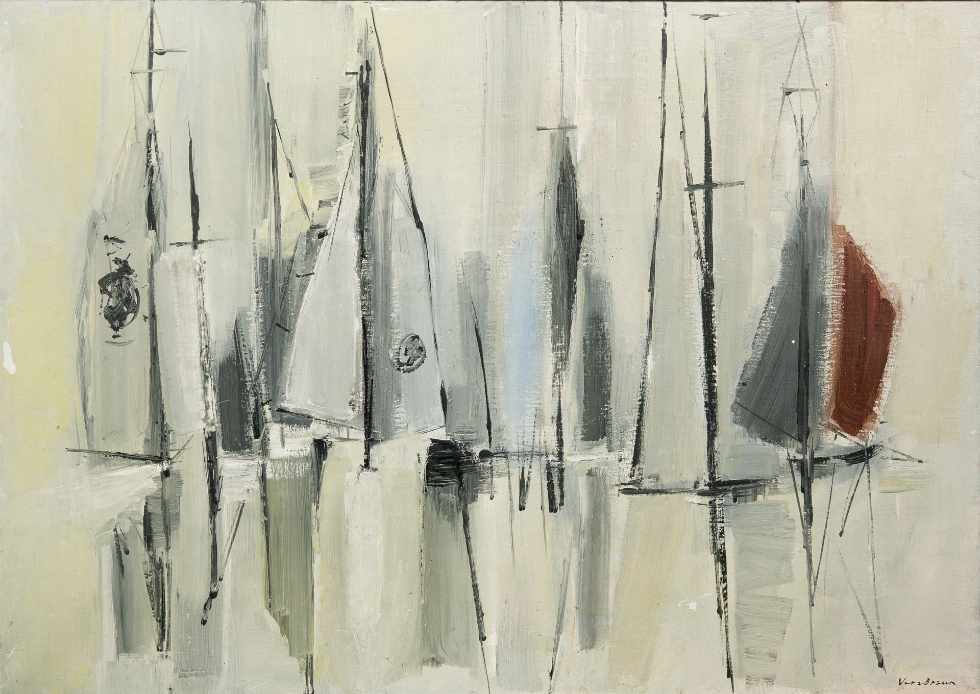 Véra BRAUN (1902-1997) 无题。

布面油画。

右下方有签名。

65 x 92厘米。

小污点、裂缝、下沉和小缺失。