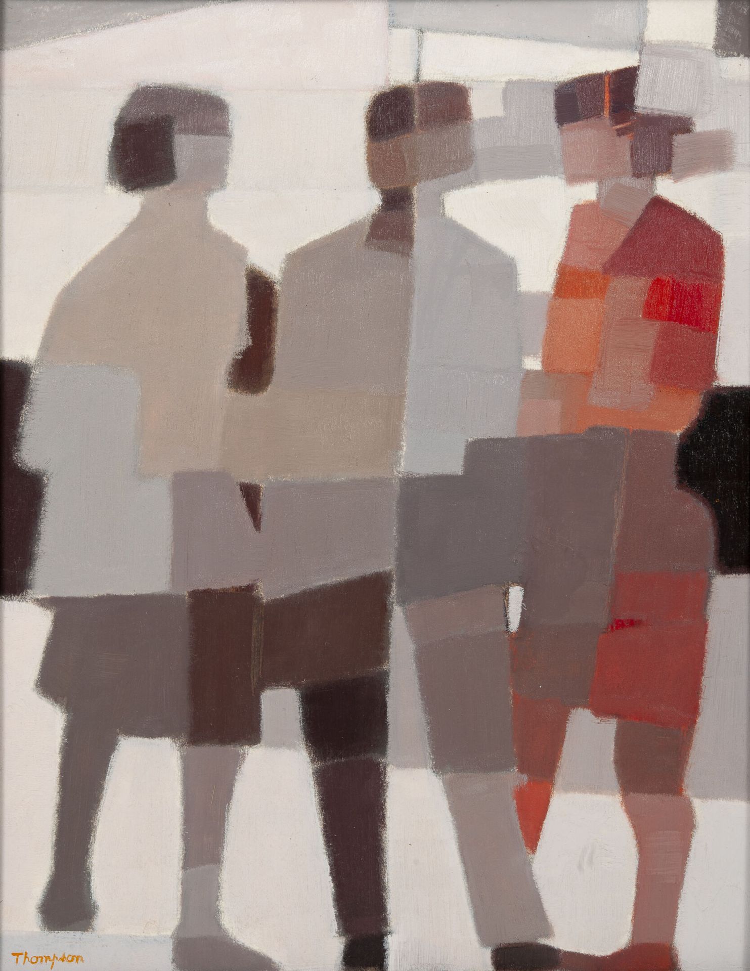 Michel THOMPSON (1921-2007) 城市》，约1980年。

裱在复合板上的纸板油画。

左下方有签名。

35 x 27厘米。
