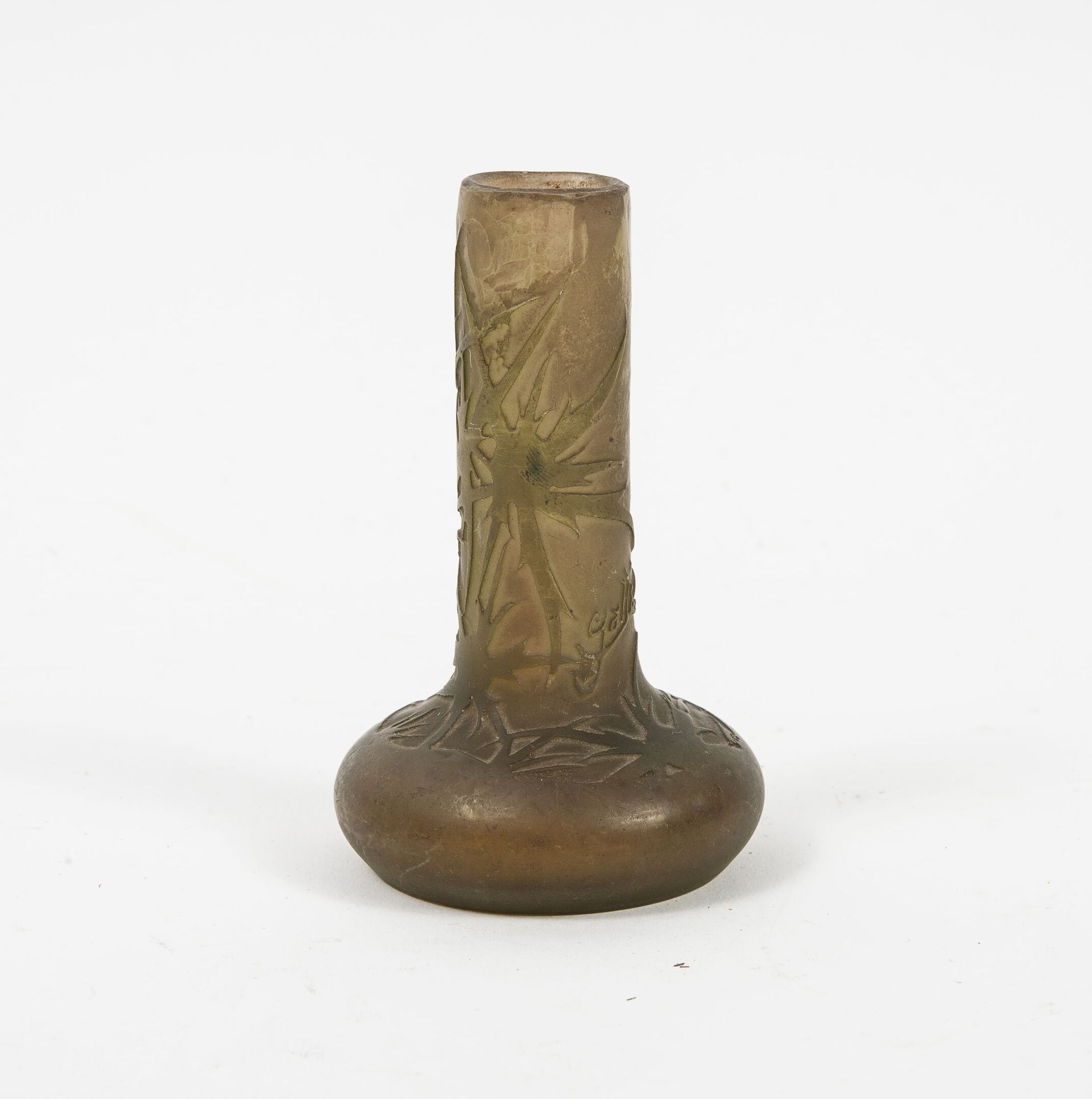 ÉTABLISSEMENTS GALLÉ Kleine Soliflore-Vase mit geschwollenem Körper auf flachem &hellip;