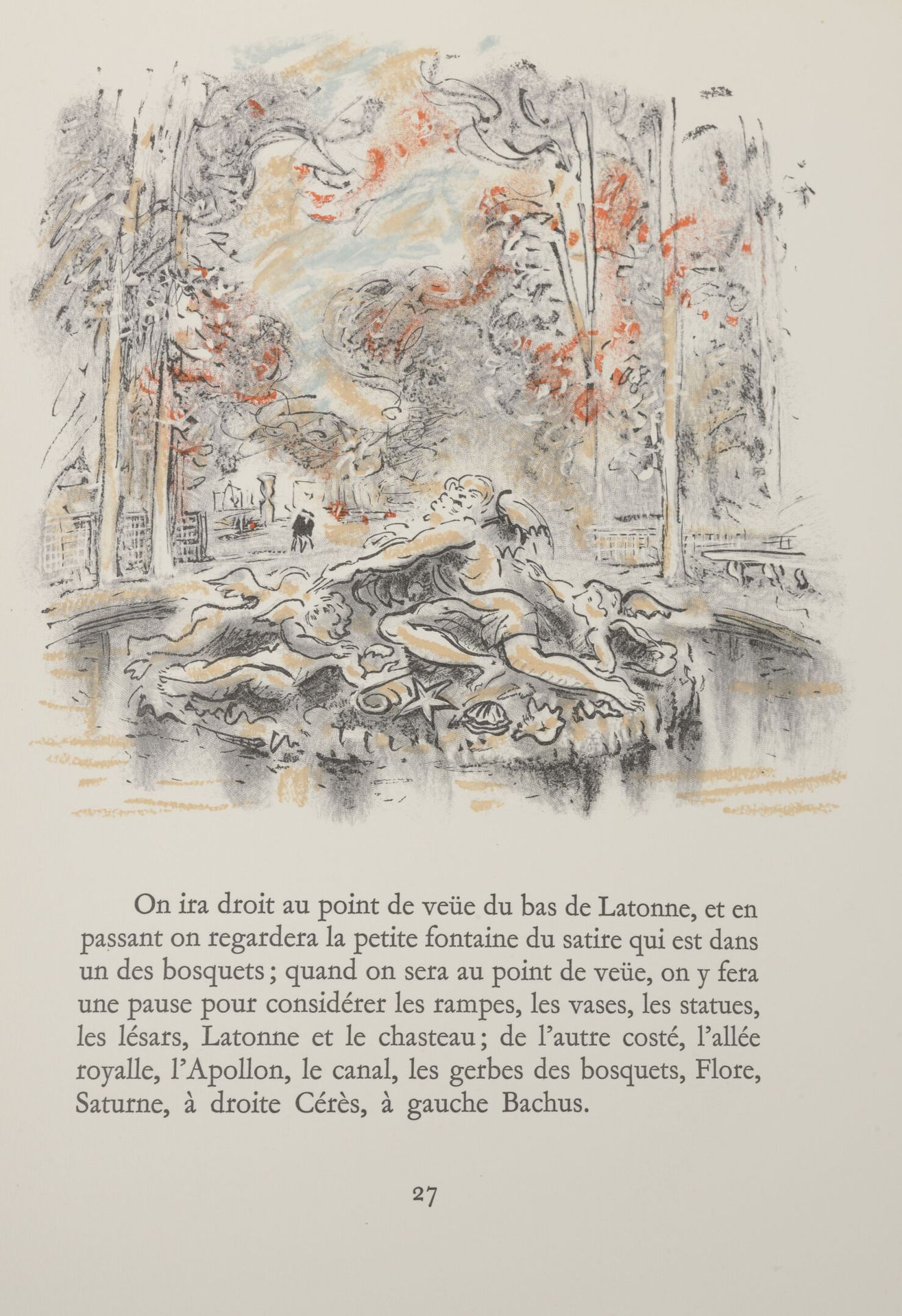 Hambourg, André 路易十四，展示凡尔赛宫花园的方法。

法国红十字会，巴黎，1976年。

对开卷，有蓝色摩洛哥文件夹和滑套的纸张。

艺术家的副&hellip;