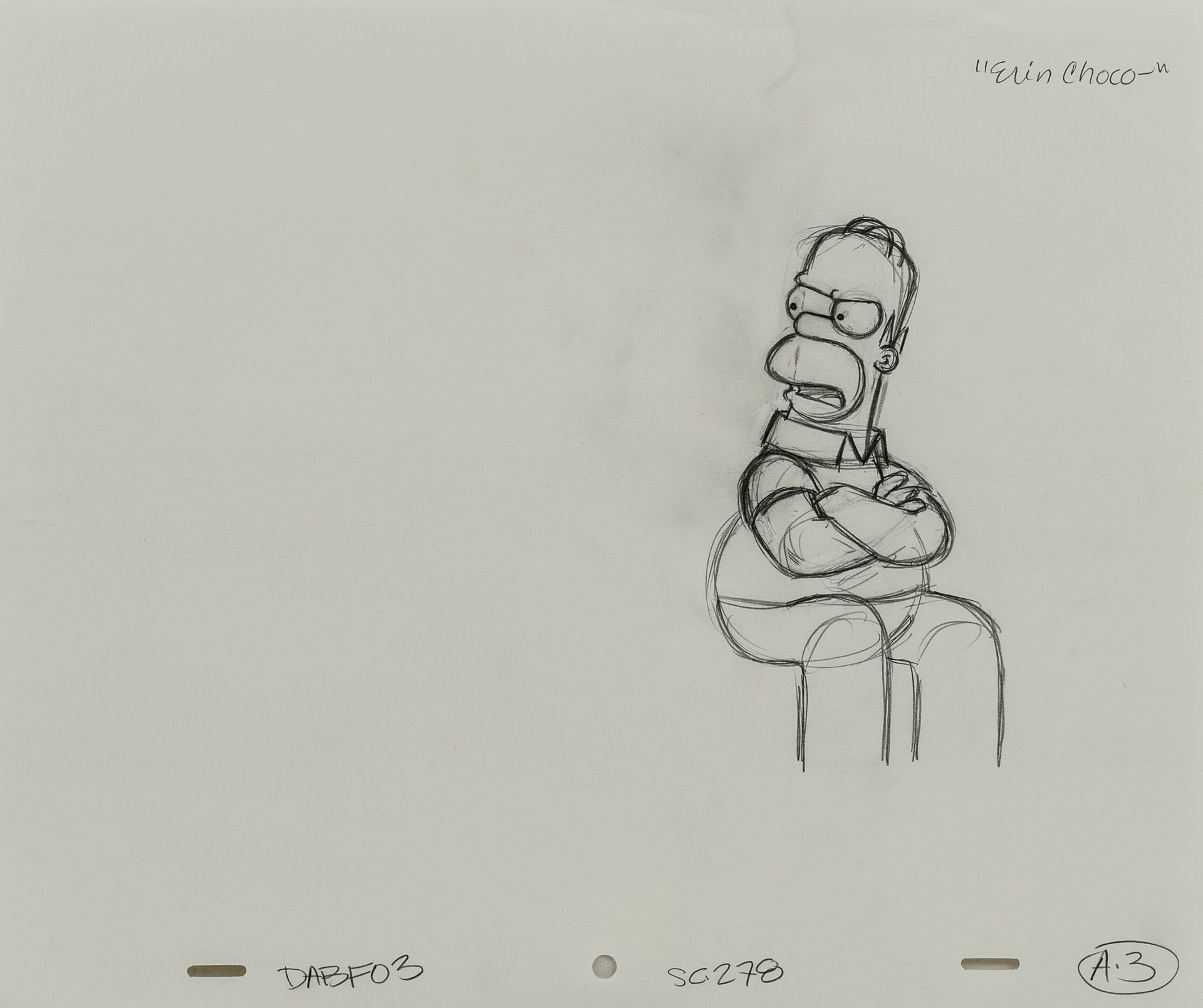 Studio Matt GROENING "Erin Choco." Homer. The Simpsons.

Graphite on perforated &hellip;