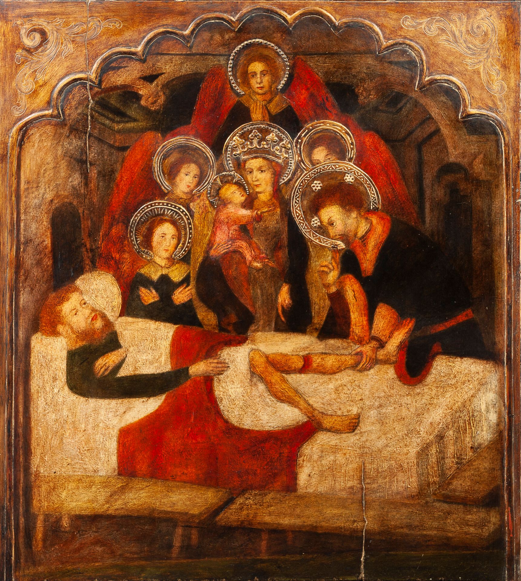 D'après Luis BOROSSA (Gérone ( ?) vers 1360 - Barcelone vers 1426) 圣希波吕托斯应圣母玛利亚的&hellip;